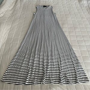 Hatch Black and White Striped Maxi Dress